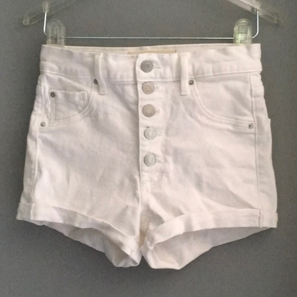 White Denim Ultra High Rise Shorts Sz 00